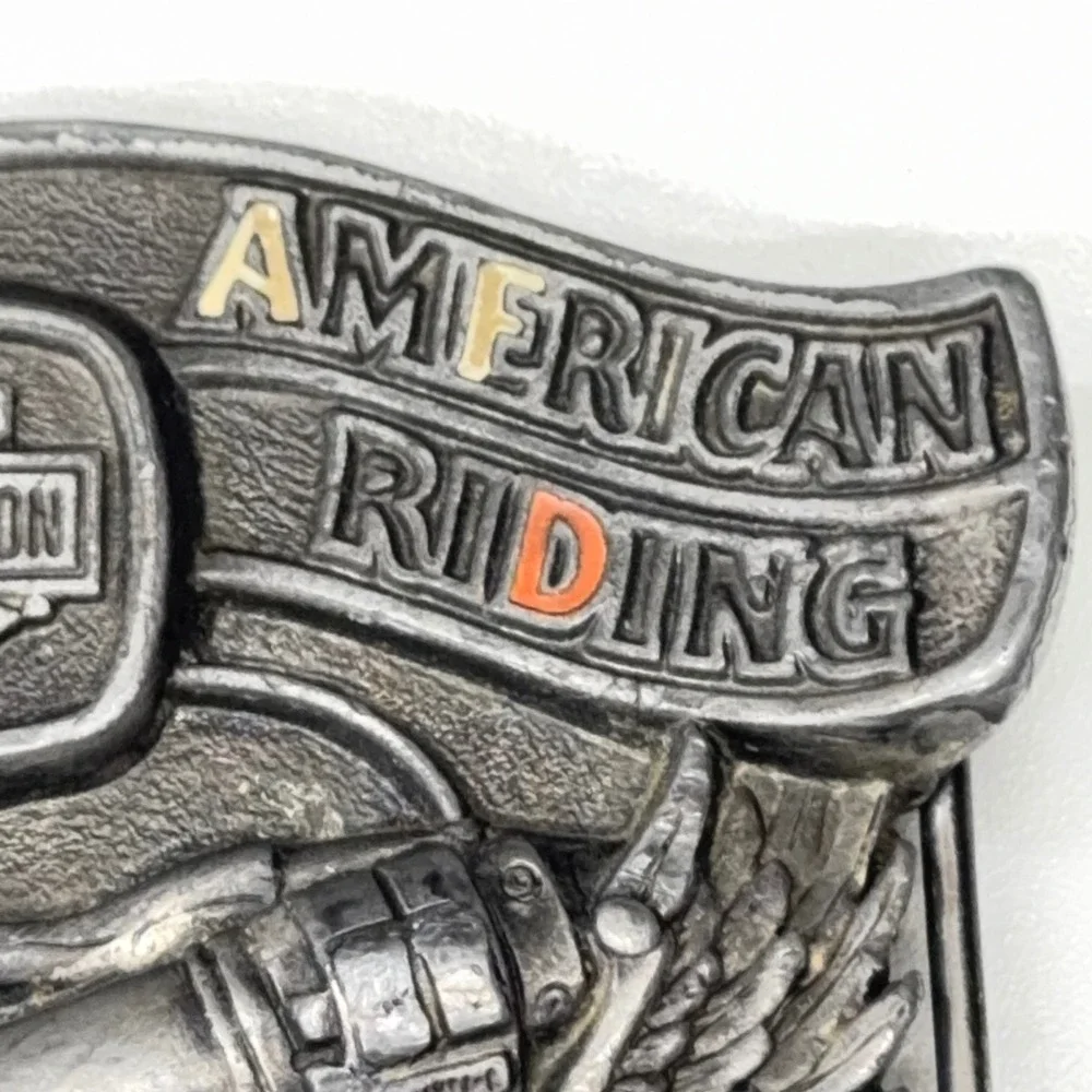 Vintage 1992 Harley-Davidson American Riding Belt Buckle Baron USA Made H 413